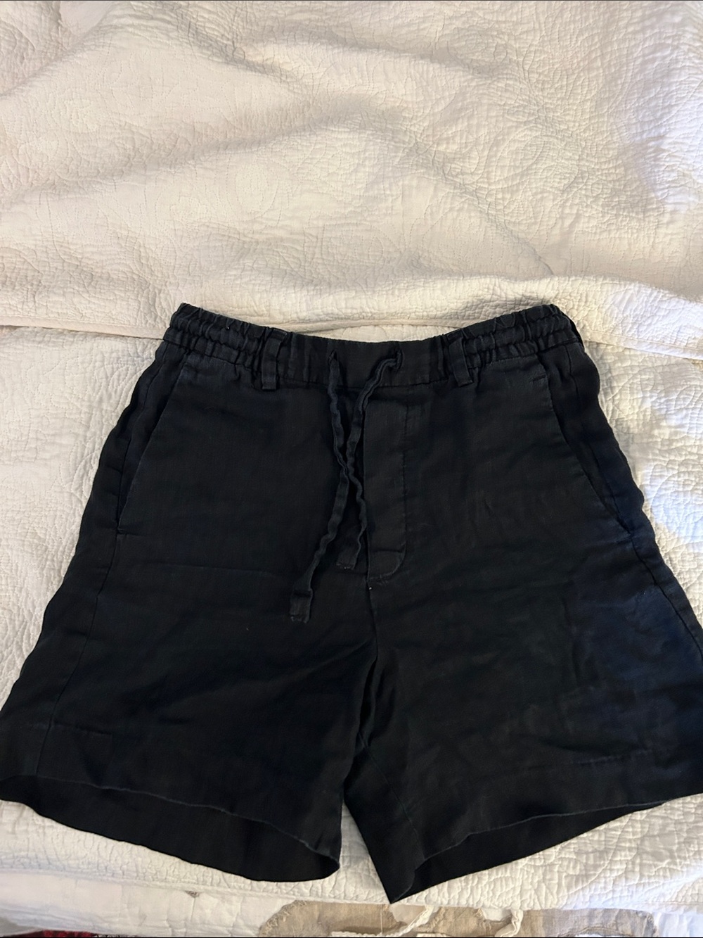 ZARA women’s linen Black Drawstring Casual Shorts